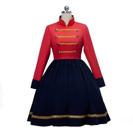 Women's Nutcracker Costume Christmas Toy Soldier Cosplay Costume Uniform Dress (XL)