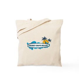 CafePress Cherry Grove SC Surf Design Tote Bag Reusable Natural Beige Canvas Shopping Bag