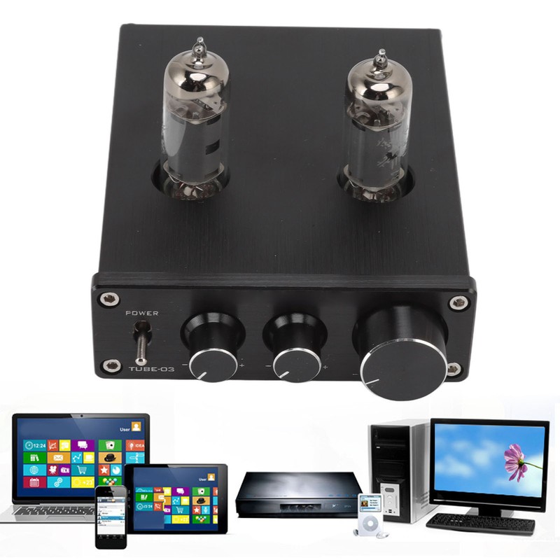 TUBE 03 Audio Amplifier Black with 6K4 Electronic Bile Duct