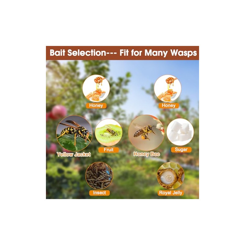4 Pack Disposable Wasp Traps Outdoor Hanging Carpenter Bee Traps