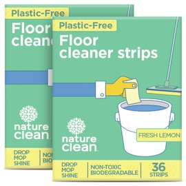 Nature Clean All Natural Wood Floor Cleaner for Mopping 36 Strips, Non-Toxic & Plastic-Free Packaging, Use On Hardwood Laminate Ceramic Tile Linoleum Vinyl Marble Bamboo. Eco-Friendly