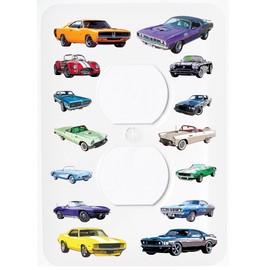 American Classic Muscle Car Light Switch Plate Covers and Outlet Covers Classic Race Car Room Decor (Outlet Cover)