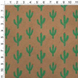 GRAPHICS & MORE Cuddly Cactus Southwestern Saguaro Pattern Premium Kraft Roll Gift Wrap Wrapping Paper