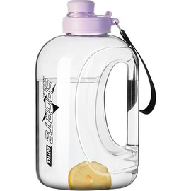 Large 95 OZ Water Bottle with Straw, Portable Handle, BPA Free, Eco-Friendly, Perfect for Sports and Fitness - Color: purple