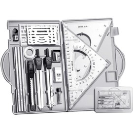 Juego de Geometría Profesional de Brújula de Metal, Juego de Geometría de Brújula, Juego de Geometría Profesional para Artistas y Estudiantes, Herramientas de Dibujo, Suministros de Dibujo (Blanco)
