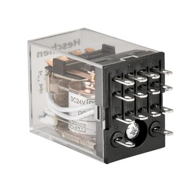 Heschen Gereral Purpose Power Relay HH54P-L 24VDC Coil 3A 220VAC/24VDC 4PDT 14 Pin Terminals LED Indicator