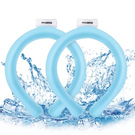Neck Cooling Tube-2 PCS INCAFLINT Reusable Neck Cooler for Summer, Wearable Neck Cooling Wraps for Outdoor Indoor Summer Activities, Sports, Workers, Blue & Blue