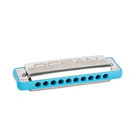 Ocean Rock Blues Harmonica in A, blue (incl. stylish soft case and cleaning cloth)