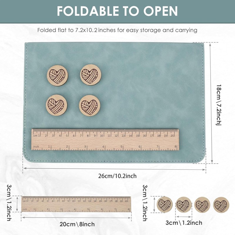 Knitting Chart Holder with Magnet Ruler - Foldable Knitting Tool