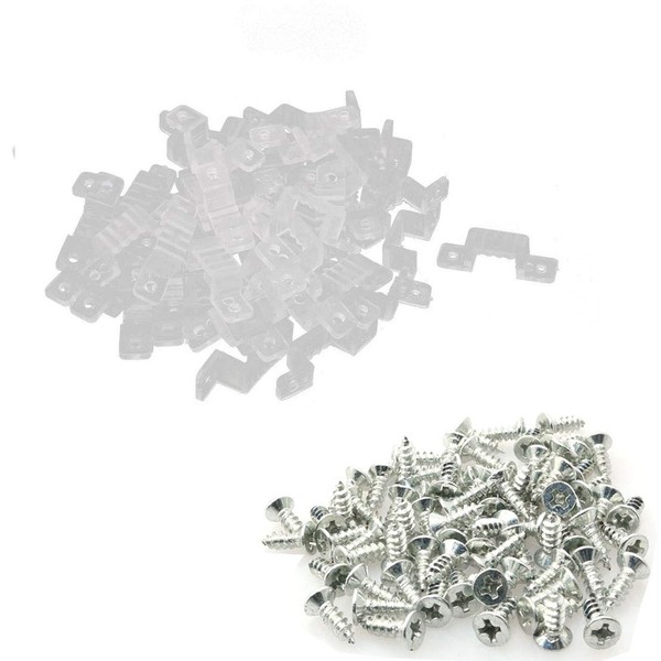 PZRT 40pcs LED Strip Light Mounting Brackets with 80pcs Screws,