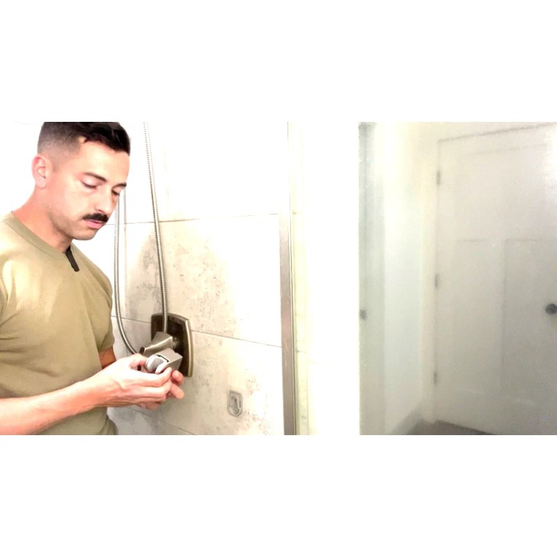 Hibbent Wall Mount Strong Adhesive Shower Head Holder,Waterpr - Chrome