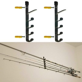 Pmsanzay - Soporte de Pared para caña de Pescar para cochera, cabaña y sótano, Resistente, Capacidad para hasta 10 cañas de Pescar