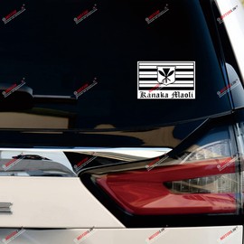 (2) 5'' White Kanaka Maoli Flag Hawaiian Hawaii Decal Sticker Car Vinyl sda2