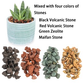 TOPZEA 12lb Mix Lava Rocks Pebbles for Plant, Potting Soil Decorative Landscaping Gritty Pumice, Volcanic Stone Gravel for Bonsai Succulent Cactus, Vase Filler, Fairy Gardening, Top Dressing