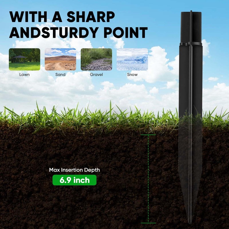 Stakes Solar Lights Replacement Spike - 0.82" x 13.46" Outdoor
