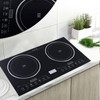 Double Induction Cooktop, Portable Double Burner Cooktop Digital 1400W Ceramic