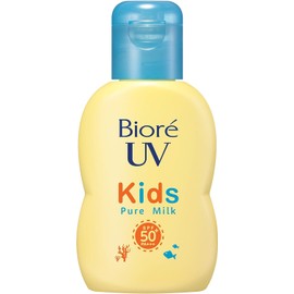 Biore UV Kids Pure Milk Sunscreen, 2.4 fl oz (70 ml), SPF50 / PA+++, Set of 3 + Bonus Kunutonn Logo