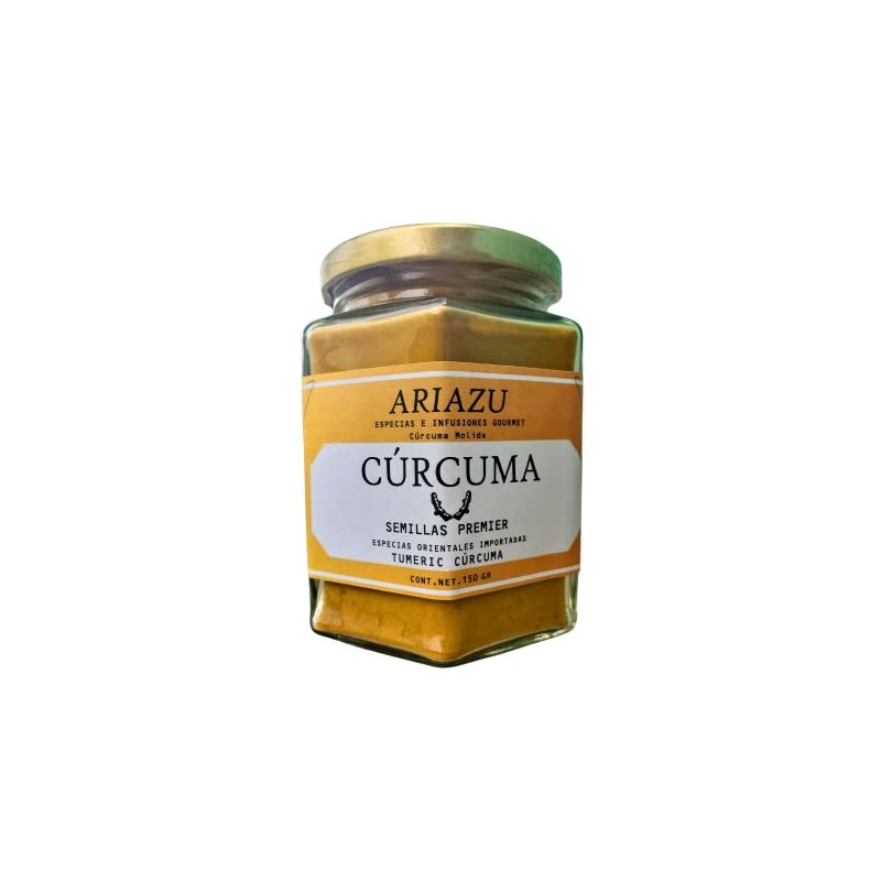ARIAZU Curcuma en polvo 1kg frasco hermetico reusable (CHICO, 150,