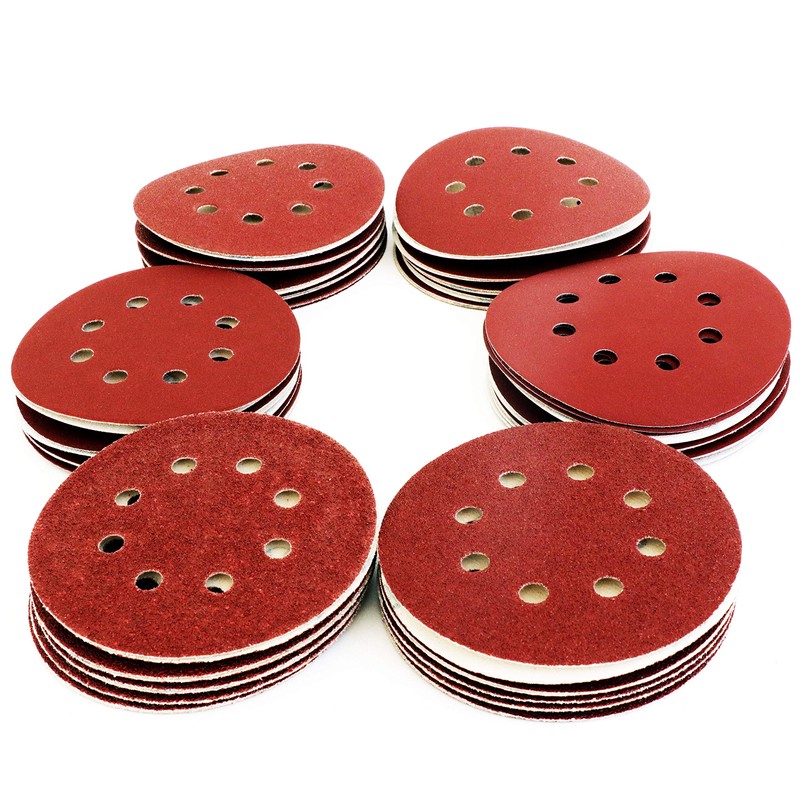 S&R 60 pcs 125mm Sanding Discs - Grit 40/60/80/120/180/240, Hook