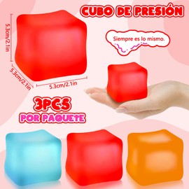 WADAYEY Cubos de Juguete para Aliviar el Estrés, Paquete de 3, Juguete Sensorial para la Liberar Estrés, Juguete Fidget Stress Cube-Juguete Fidget Suave para Aliviar la Ansiedad