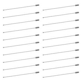 20Pcs Brooch Pin Stick Metal Safety Pins Long Needle Eye Pin with Stopper Ends Decorative Accessories for Clothing Men Women Tie Hat Silver