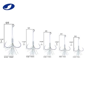 Assist Hooks Dancing Stinger Jigging Jigs Hook Monster Butterfly Spirit Long Short Double Slow Fast Fall South California Tuna Bass Shark 2/0, 3/0, 4/0, 5/0,7/0,9/0 (Betterfly-3/0-White, 5 Packs)