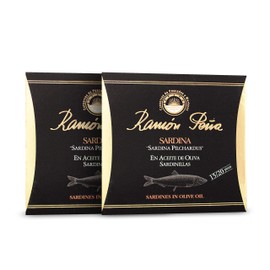 Sardines in Olive Oil | Galician Baby Sardines | Gold Line | 2 x 130 g | 2 x 4.58 Oz | Pack of 2 | Ramon Pena | Spain
