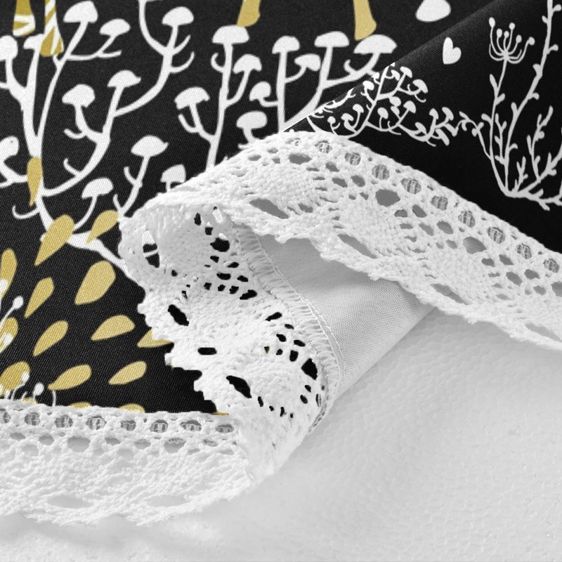 Mnsruu Christmas Tablecloths, Christmas Reindeer Decorative Table Cloth for Circular