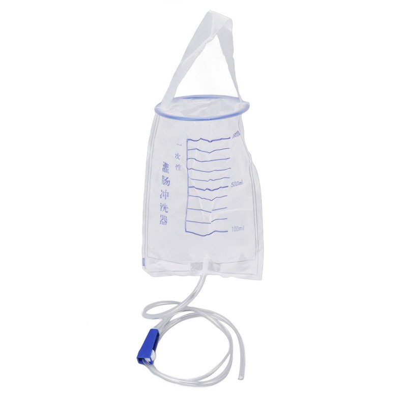 10PCS Enema Bag Set 1000ML Silicone Reusable Hangable Enema Cleaner