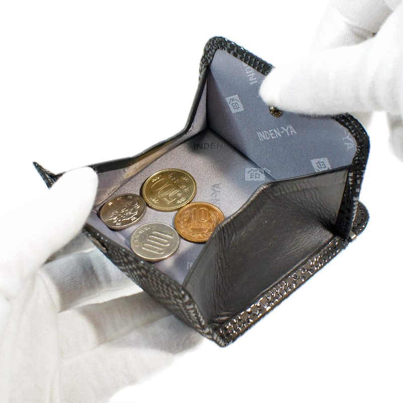 Indenya 1208-01-167 Purse, Coin Purse, G Deer Leather, Black Background