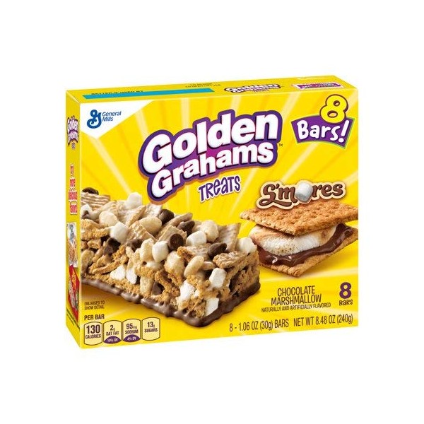 Golden Grahams S'mores Chocolate Marshmallow Treat Bars, 8.48 oz (Pack Of 4)