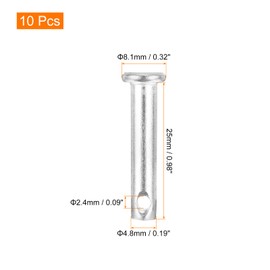 sourcing map 10Pcs 3/16"x1" Single Hole Clevis Pins, Carbon Steel Flat Head Single Hole Clevis Pins for Mechanics Repair, Furniture Installation, Industrial Equipment, DIY (Blue White)