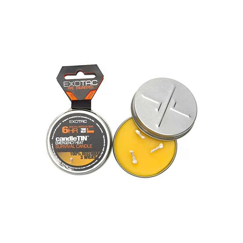 EXOTAC - candleTIN Small Hot Burn Beeswax Wax Candle for