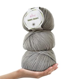Ombré-Encore Big Bulky #5 Yarn for Chunky Knitting & Crocheting 100% Acrylic, 3 Balls, 507yds/420g (Light Gray)
