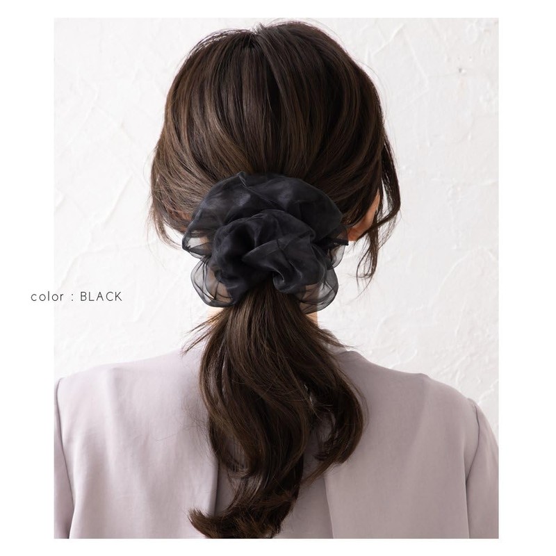 Cream Dot Hair Accessories, Women's Popular, Scrunchie, Volume, Organza Material,