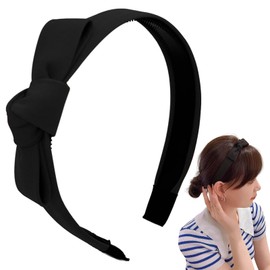 Headband Ribbon Black Headband Women's Bowknot Ribbon Hair Accessory Painless, Plain, Simple, Styli