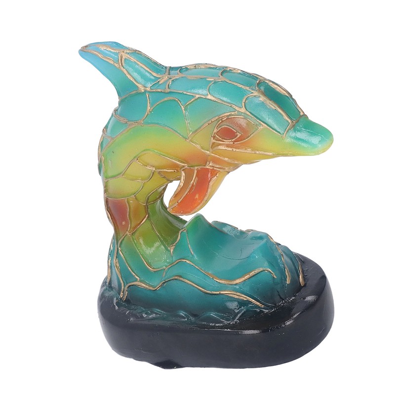 Animal Table Lamp Retro USB Plug in Decorative Resin Dolphin