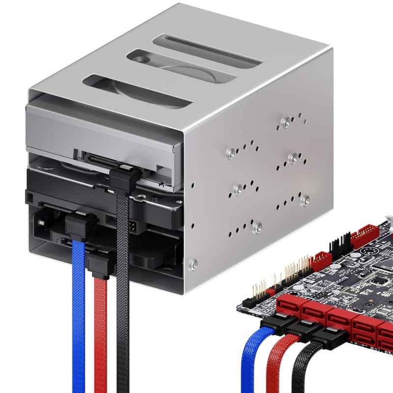 deleyCON 3 x 50 cm SATA 3 Nylon Cable Set