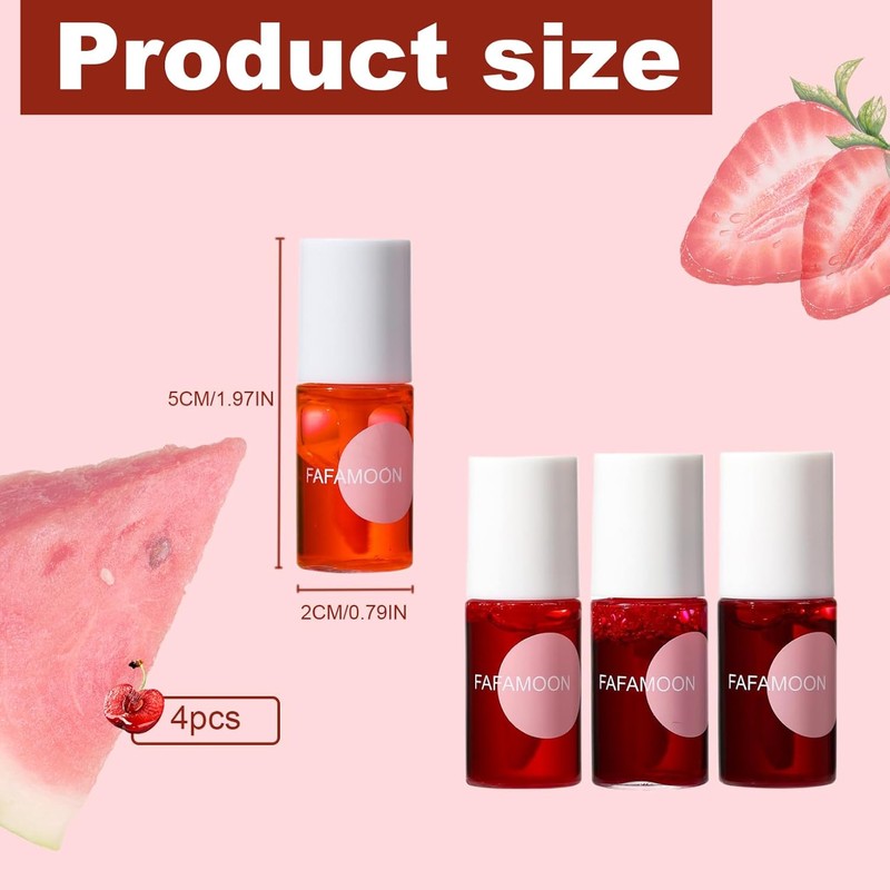 4 PC/SET Juego de glaseado de labios Fórmula natural larga