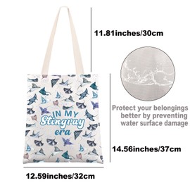 G2TUP Sea Ocean Stingrays Tote Bag Stingray Lover Gifts In My Stingray Era Gifts Stingray Manta Ray Gift (Stingray Ear CA)
