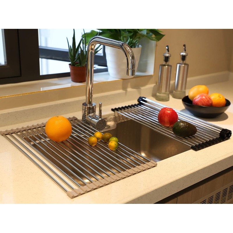 Ahyuan Roll up Dish Drying Rack Over The Sink Kitchen