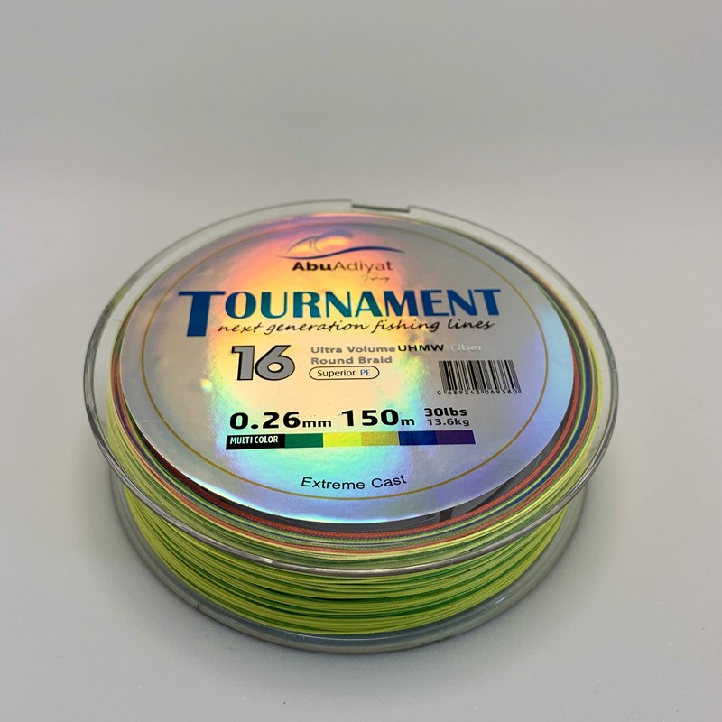 AbuAdiyat Tournament Series 16 Strand Braided Fishing Line (30lb/150M, Multicolor)