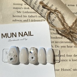 Ice Flower Nail Tips - Round / 아이스 플라워 네일팁 - 라운드