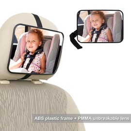 Baby Car Mirror, Seat Safely Monitor Infant Child in Rear Facing Seat, Wide View Shatterproof Adjustable Acrylic, Baby Essentials for Newborn, 100% Shatterproof Car Seat Mirror Rear Facing Infant