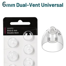 20Pcs Hearing Aid Domes for Oticon, Minifit Bass 6MM Double Vent Domes for Oticon Replacements, Universal Hearing Aid Supplies & Accessories, Inspack for Oticon Prowax Minifit & Resound Aid (2-Pack)