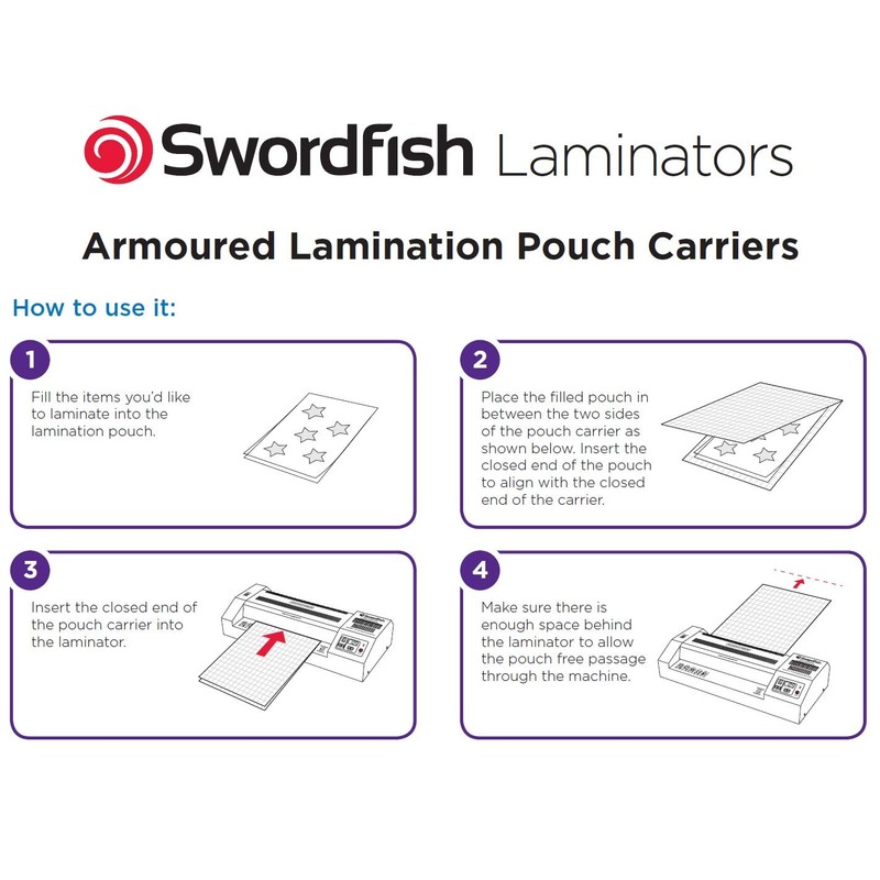 Swordfish 40354 A3 Armoured Non-Stick PTFE Laminating Pouch Carrier (Pack