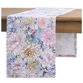 Maison d' Hermine Spring/Summer Table Runner, 100% Cotton, Decorative, Washable Easter Tablecloth for Home, Kitchen, Dining Room, Cocktail Parties and Camping - Floral Love (50 cm x 150 cm)