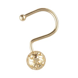 Utopia Alley Shower Rings, Hollow Ball Shower Curtain Hooks for Bathroom, Rust Resistant Shower Curtain Hooks Rings, Set of 12 (Gold)