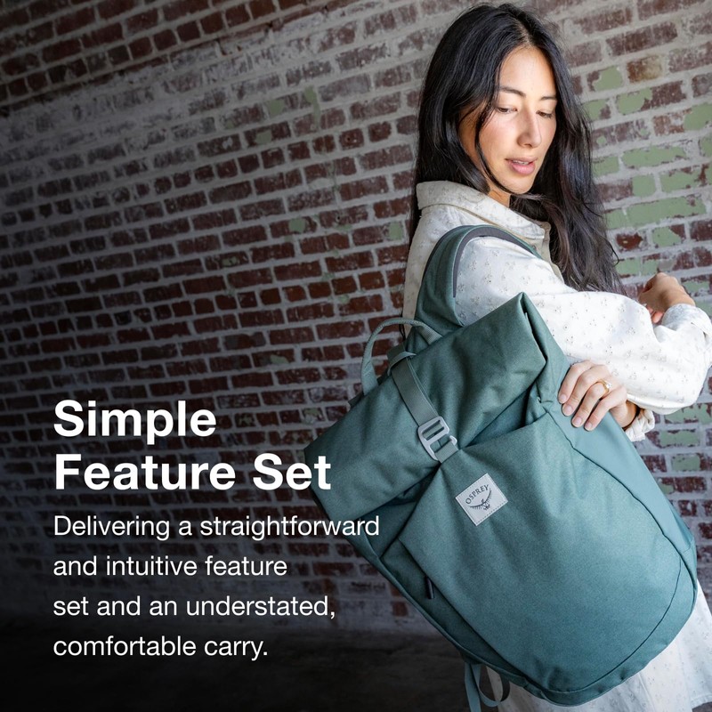 Osprey Arcane Roll Top Commuter Backpack, Red Pampas Heather