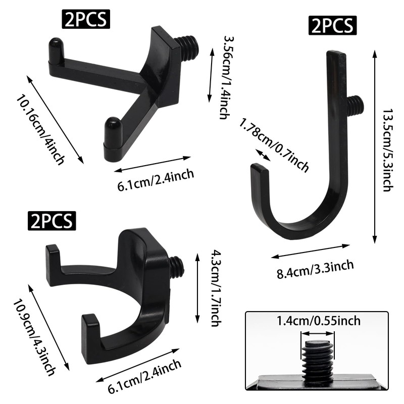 6 Pcs ABS Storage Shed Tool Hooks Set – Heavy-Duty